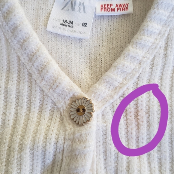 Zara 18-24m knit sweater cardigan - Picture 3 of 4